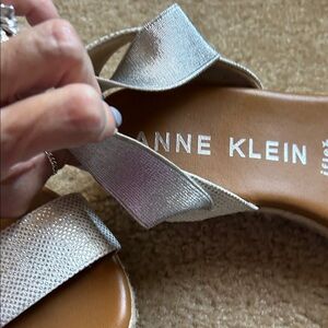 Anne Klein Metallic Silver Sandals